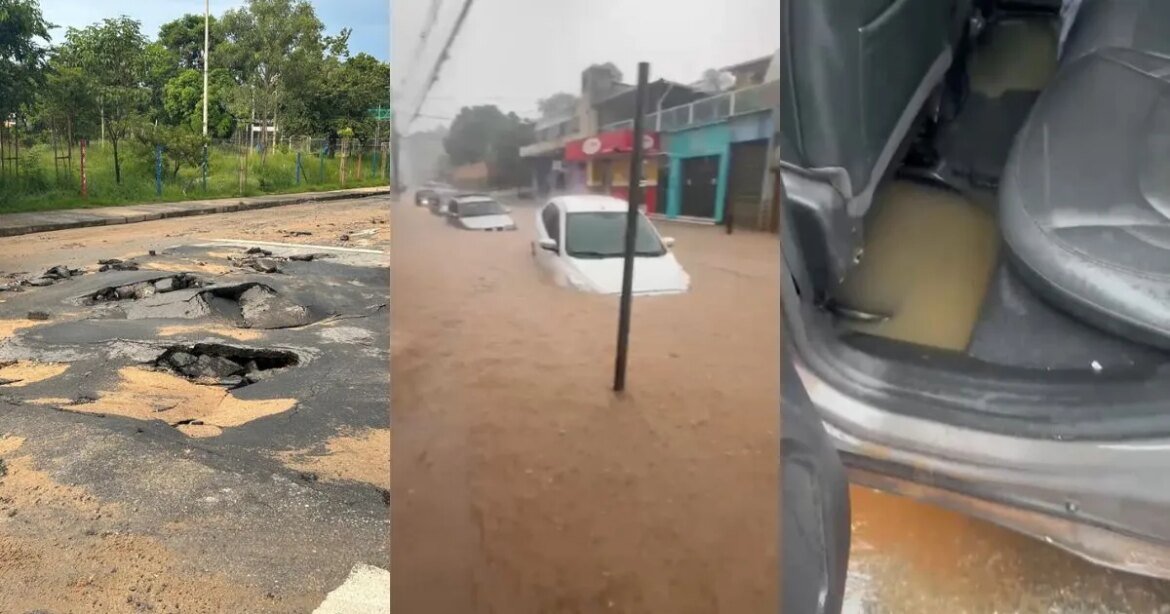 chuva-em-bh-destroi-lojas,-carros-e-interrompe-festa-no-bairro-ribeiro-de-abreu